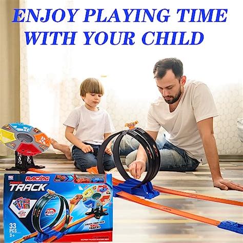 Race Car Track Set, Two-Player Competitive Car Race Track Toys for Kids ...