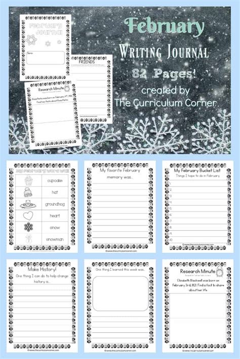 February Writing Journal - The Curriculum Corner 123