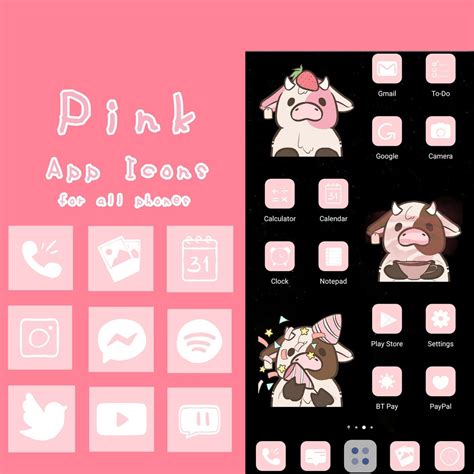 Pink App Icons for All Phones Downloadable Icons - Etsy