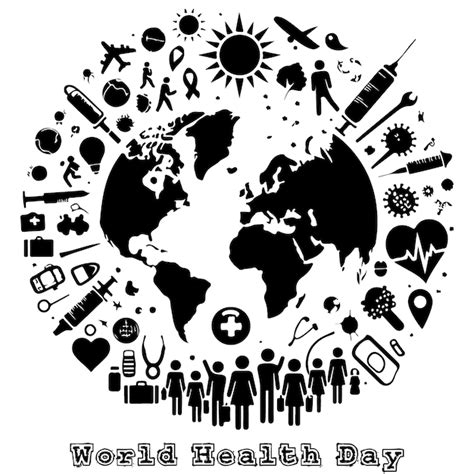 Premium Vector World Health Day Silhouette Vector