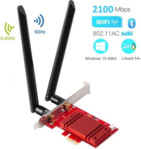 Tarjeta De Red Wi Fi Con Bluetooth Hommie Mbps Ghz Ghz