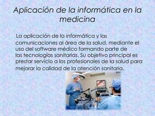 Aplicaciones de la informática en la medicina PPT Descarga Gratuita