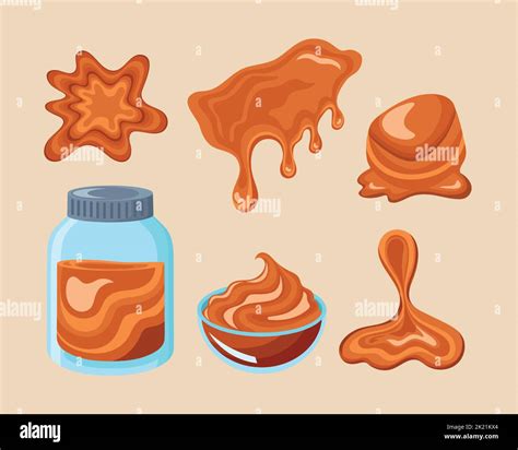 Six Sweet Caramels Icons Stock Vector Image And Art Alamy