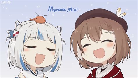 Gawr Gura Nanashi Mumei Nanashi Mumei Ebi Chan And Gawr Gura