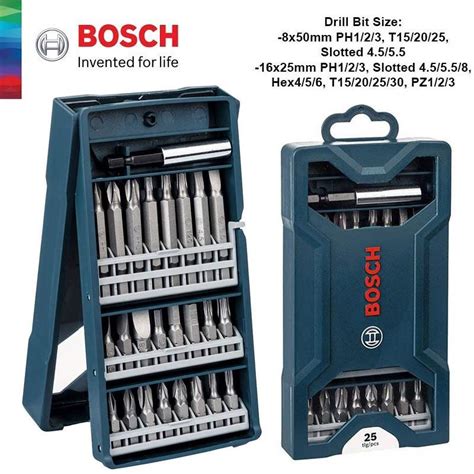 BOSCH 25Pcs Mini X Line Screwdriver Bit Set Tisara Power Mart