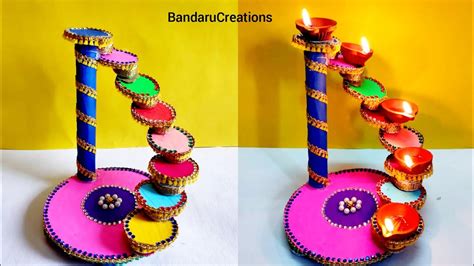 Simple Diwali Decoration Stand News Paper Crafts Best Out Of Waste