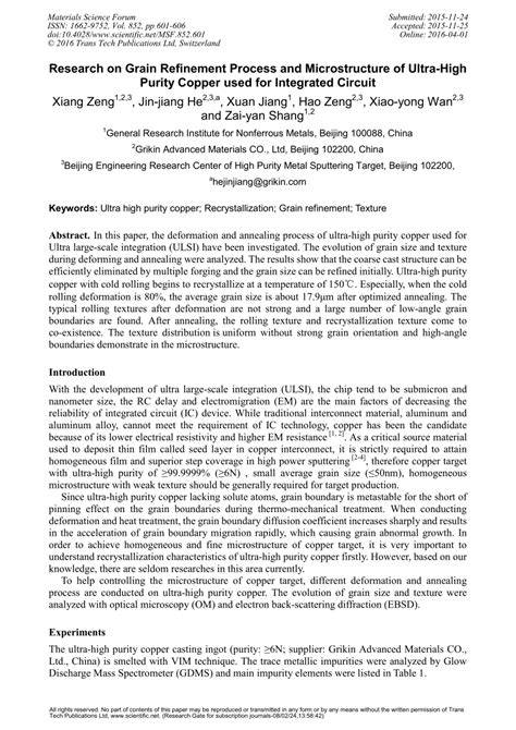 Research On Grain Refinement Process And Microstructure Of Ultra High