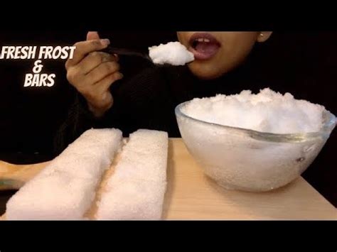 FRESH FROST BOWL AND ICE SLAB FREEZER FROST BAR SOFT ICE EATING ASMR