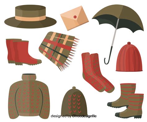 Autumn Season Clothes Set Vector Free Download