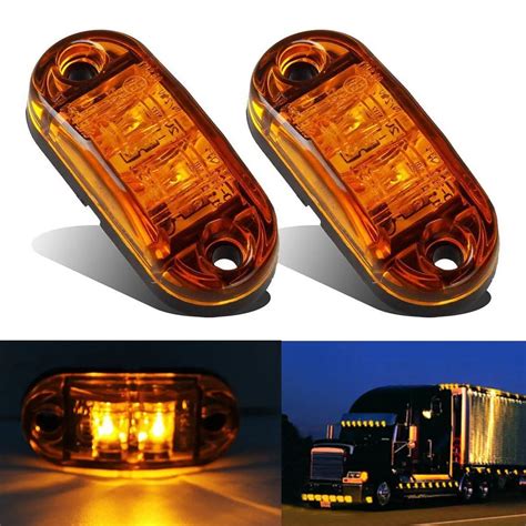 Pcs Lot Amber Led Side Marker Lights For Trucks Vans Lorry Rvs Bus