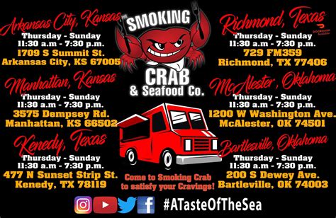 All Locations The Smoking Crab And Seafood Co On The Go