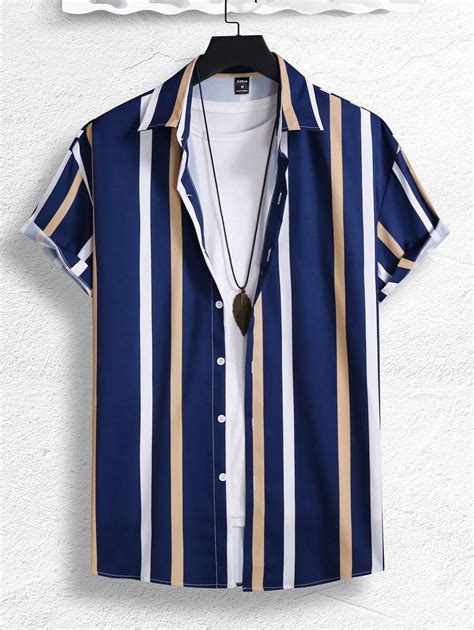 Manfinity Homme Men Striped Print Shirt Shein Usa