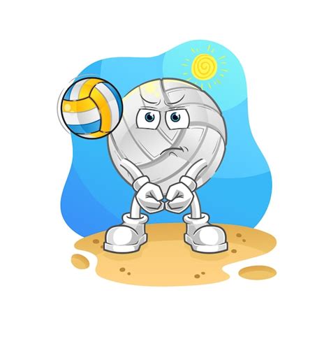 Mascota De Voleibol De Juego De Voleibol Vector De Dibujos Animados