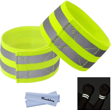 Techion Reflective Fabric Wristband Armband Ankle Bands With Two