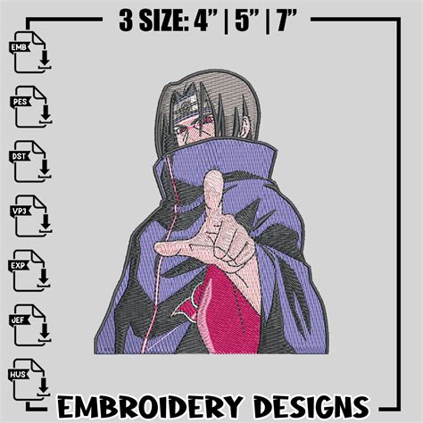 Itachi Finger Embroidery Design Naruto Embroidery Anime De Inspire