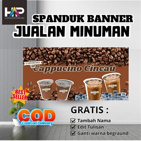 Jual Spanduk Jualan Es Capucino Cincau Banner Jualan Minuman Shopee