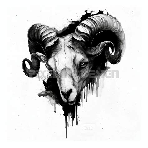 Goat Tattoo Design Download High Resolution Digital Art Png Transparent