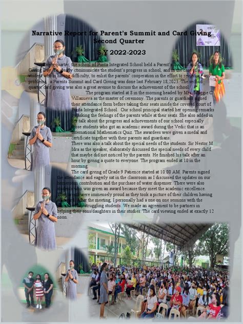 Narrative Report For Parent Second Quarter Pdf