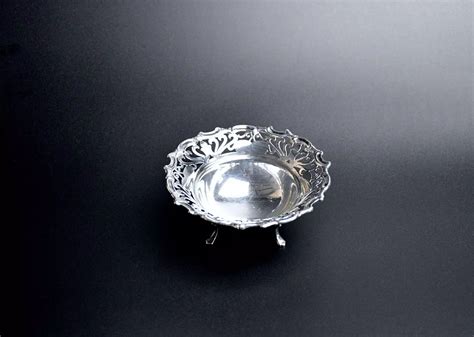 Antique Solid Silver Bowl Or Bon Bon Dish London 1909 By William