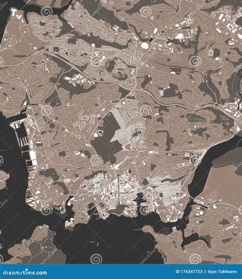 Map Of The City Of Plymouth Devon South West England England Uk