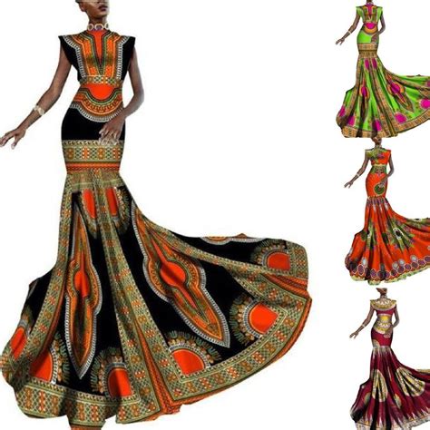 Dashiki Long Dress Afrinspiration African Dashiki Dress African