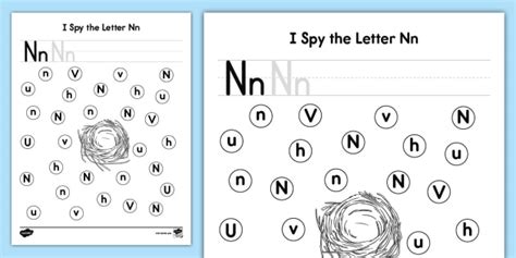 I Spy The Letter Nn Activity Lehrer Gemacht Twinkl Worksheets Library