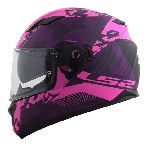 Casco Para Moto Integral Ls Stream Evo Ff Black Y Fuchsia Hype