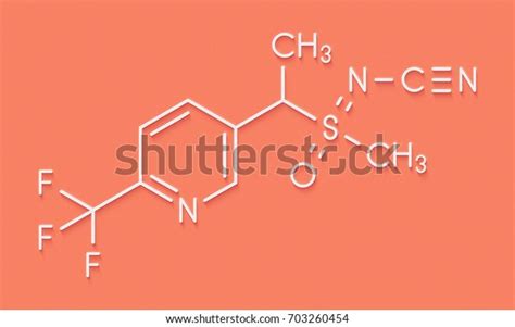 Sulfoxaflor Insecticide Molecule Skeletal Formula Stock Illustration