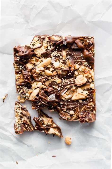 Easy Vegan Chocolate Peanut Butter Bark With Dates Notably Vegan