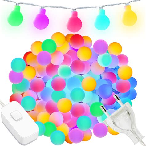 GIRLANDA KULKI OGRÓD LAMPKI CHOINKOWE 100 LED RGB Lampki kulki mleczne