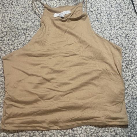 Cutest Crop Top Nude Crop Top Ribbed Top No Depop