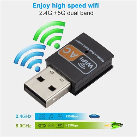 600mbps Usb Wifi Bluetooth Adapter Dual Band 245ghz Wireless External Receiver Mini Wifi