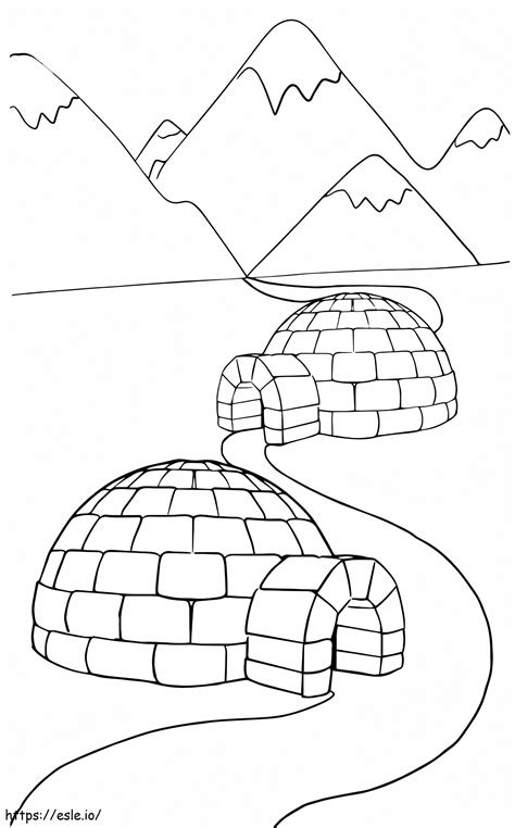 Printable Igloo For Kids Coloring Page