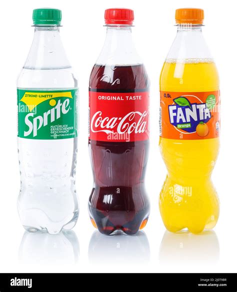 Coca Cola Coca-Cola products Fanta Sprite lemonade drinks in plastic ...