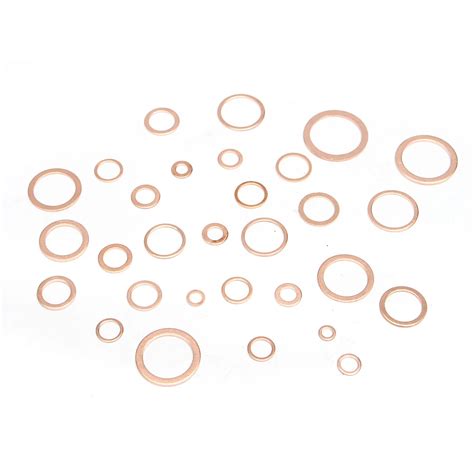 Sizes Pcs Metric Copper Flat Ring Washers Gaskets Assortment Set