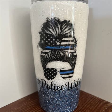 Police Wife Tumbler Etsy