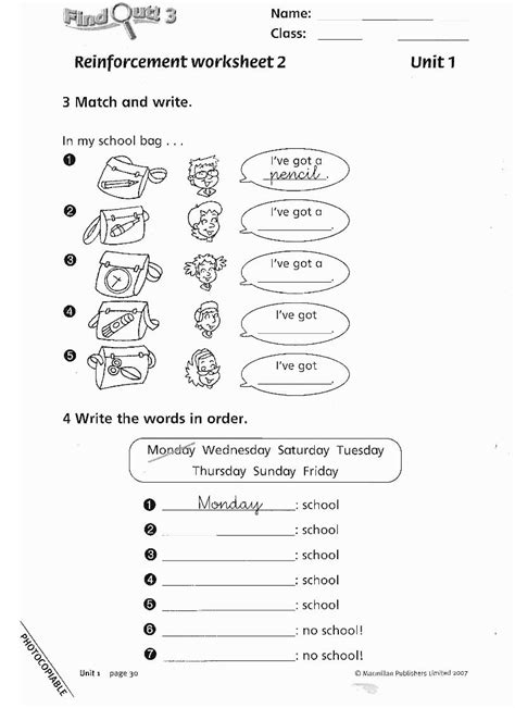 Ejercicios De InglÉs Para Niños De Primaria Para Imprimir F0A