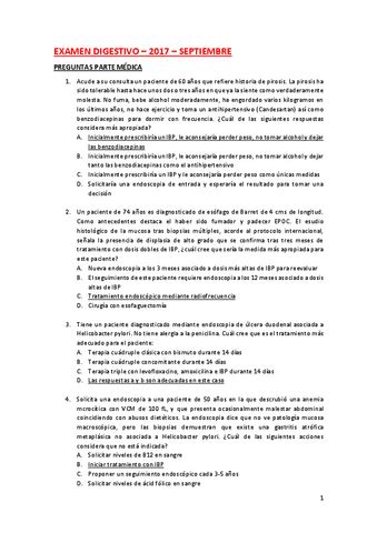 Examen Digestivo 2017 Septiembre Pasado A Limpio Pdf