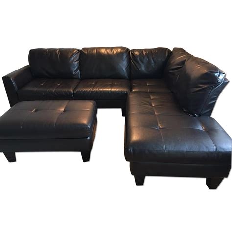 Jennifer Convertibles Bonded Leather Sectional Sofa Ottoman Aptdeco