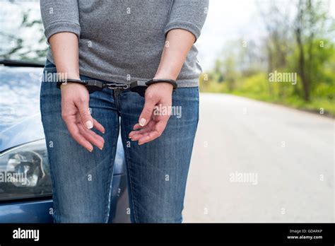 Photo Of Women Handcuffed Criminal Police Stock Photo Alamy