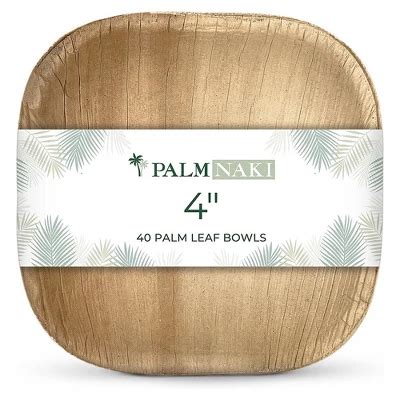 Palm Naki Square Palm Leaf Condiment Bowls Count Disposable