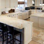 Colonial Gold Granite Large Kitchen With Island Marble