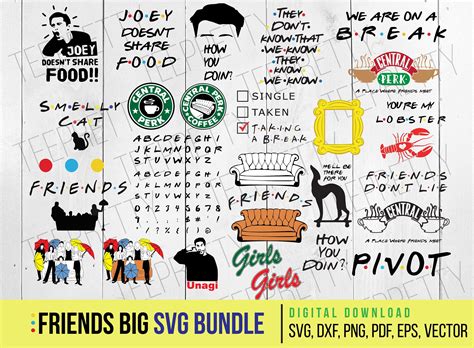 Friends Show Bundle Svg Friends Tv Show Svg Central Perk Svg Friends