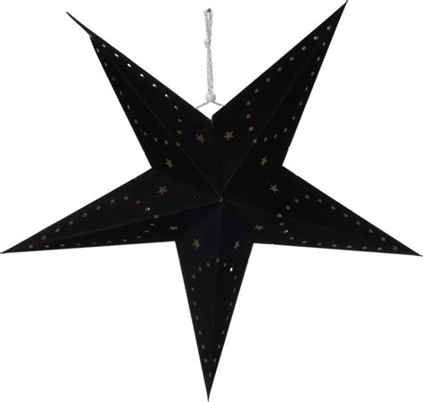 Zwarte Papieren Kerstster Met Verlichting 45cm CandleBagShop