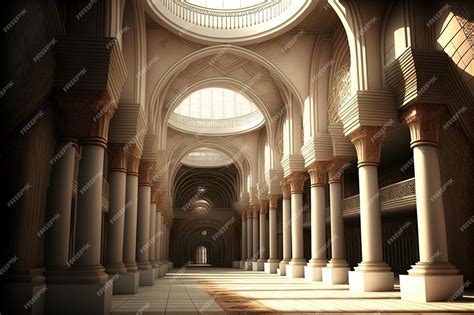 Premium AI Image | Empty Madina mosque interior of hypothetical ...