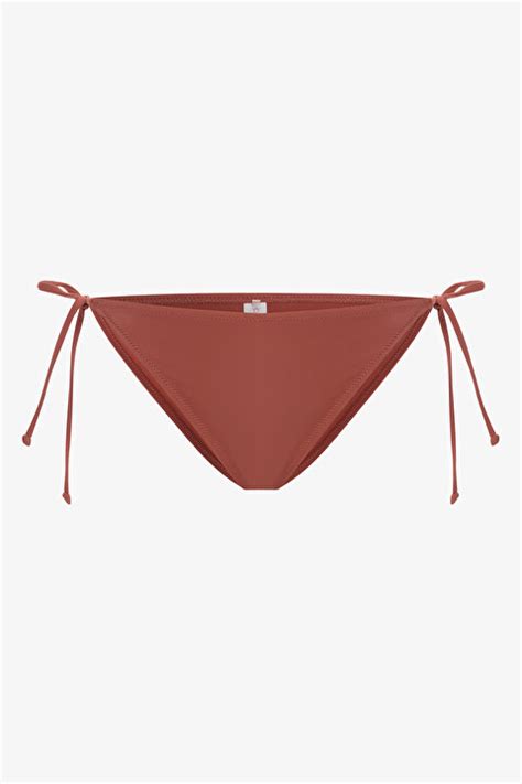 Tarçın Rengi Bağlamalı Düşük Bel Bikini Altı PL4L27L325IY RG17 Tarçın