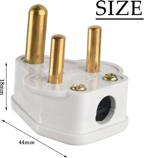 5 Amp Round Pin Plugs Mains Plug 3 Pin Lighting Plugs White Round 3 Pin