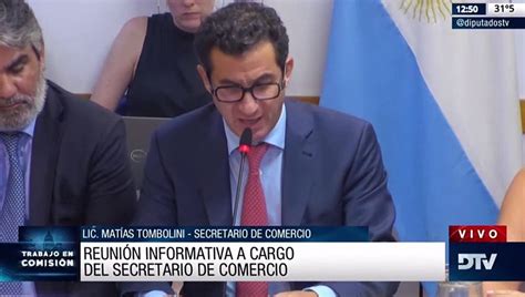 El secretario de Comercio Matías Tombolini expuso en Diputados