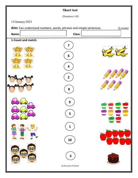 Numbers Test Grade 1 Worksheet Live Worksheets