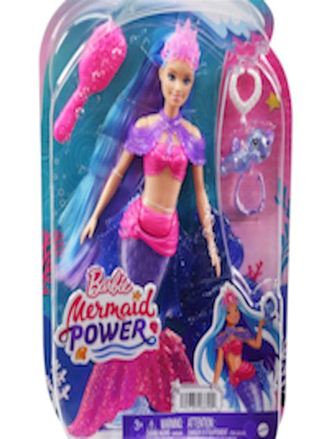 Buy Barbie Mermaid Doll With Seahorse Pet And Interchangeable Fins Soft